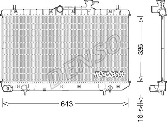 Denso DRM41014 - Радиатор, охлаждение двигателя autospares.lv