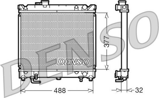 Denso DRM47010 - Радиатор, охлаждение двигателя autospares.lv