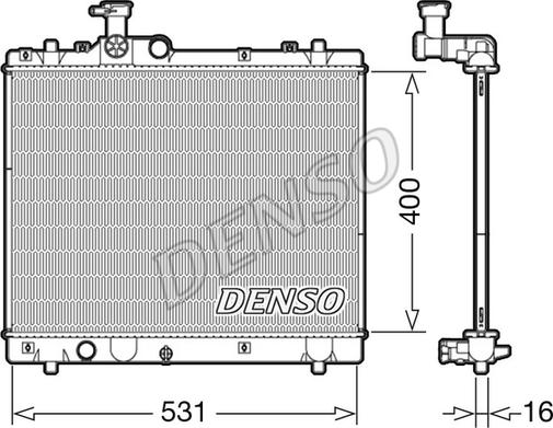 Denso DRM47034 - Радиатор, охлаждение двигателя autospares.lv