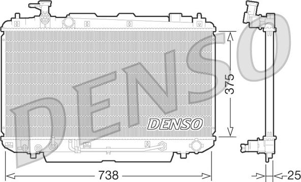 Denso DRM50064 - Радиатор, охлаждение двигателя autospares.lv
