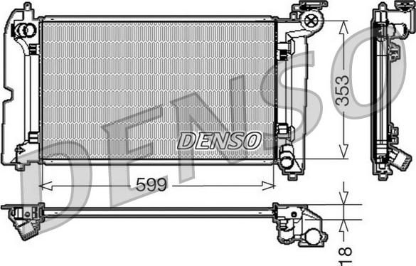 Denso DRM50010 - Радиатор, охлаждение двигателя autospares.lv