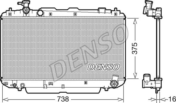 Denso DRM50083 - Радиатор, охлаждение двигателя autospares.lv