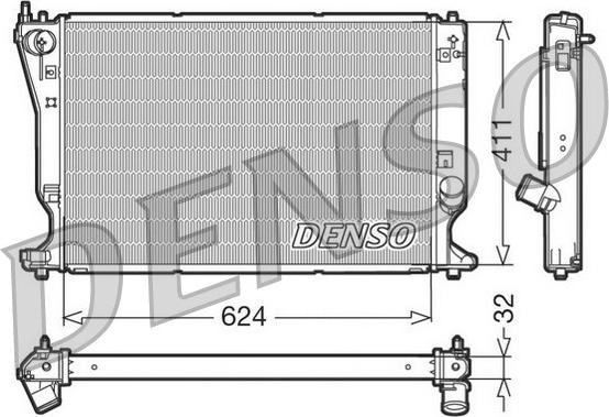 Denso DRM50032 - Радиатор, охлаждение двигателя autospares.lv