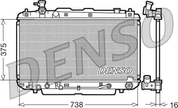 Denso DRM50022 - Радиатор, охлаждение двигателя autospares.lv