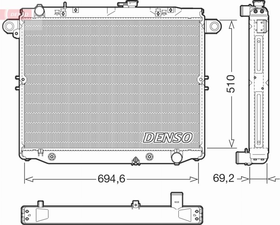 Denso DRM50148 - Радиатор, охлаждение двигателя autospares.lv