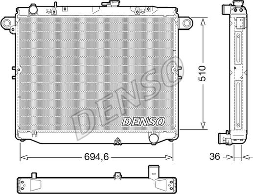 Denso DRM50139 - Радиатор, охлаждение двигателя autospares.lv