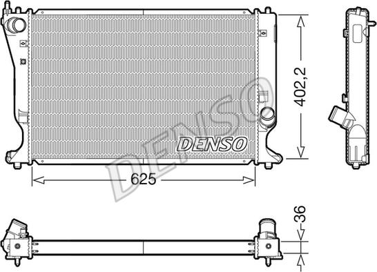 Denso DRM50132 - Радиатор, охлаждение двигателя autospares.lv