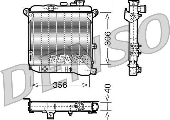 Denso DRM09003 - Радиатор, охлаждение двигателя autospares.lv