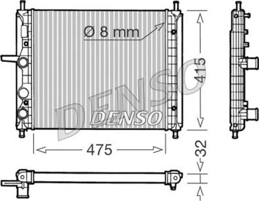 Denso DRM09030 - Радиатор, охлаждение двигателя autospares.lv