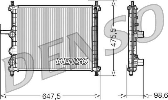 Denso DRM09038 - Радиатор, охлаждение двигателя autospares.lv