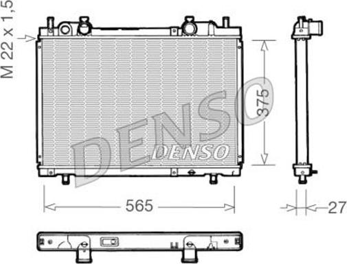 Denso DRM09025 - Радиатор, охлаждение двигателя autospares.lv