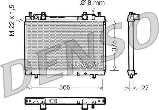 Denso DRM09026 - Радиатор, охлаждение двигателя autospares.lv