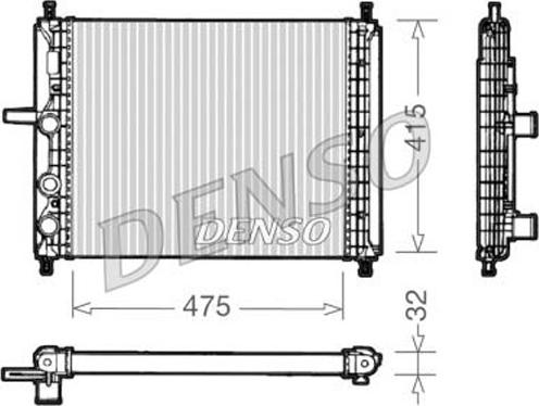 Denso DRM09027 - Радиатор, охлаждение двигателя autospares.lv