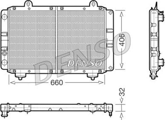 Denso DRM09070 - Радиатор, охлаждение двигателя autospares.lv