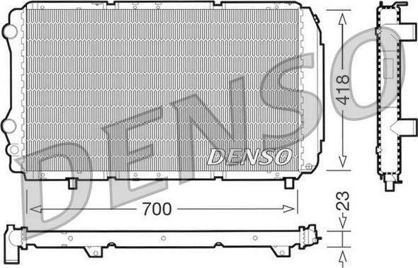 Denso DRM09077 - Радиатор, охлаждение двигателя autospares.lv