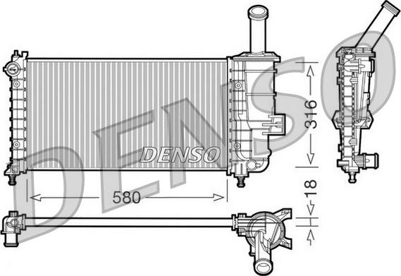 Denso DRM09100 - Радиатор, охлаждение двигателя autospares.lv