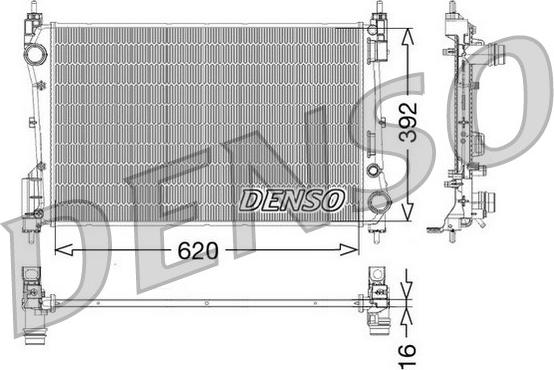 Denso DRM09114 - Радиатор, охлаждение двигателя autospares.lv