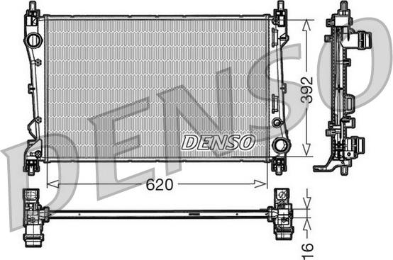 Denso DRM09113 - Радиатор, охлаждение двигателя autospares.lv