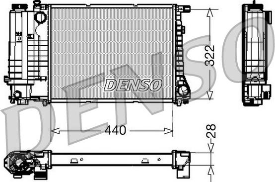 Denso DRM05042 - Радиатор, охлаждение двигателя autospares.lv