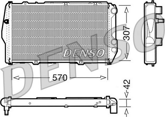 Denso DRM02001 - Радиатор, охлаждение двигателя autospares.lv