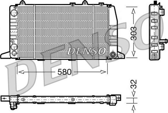 Denso DRM02011 - Радиатор, охлаждение двигателя autospares.lv