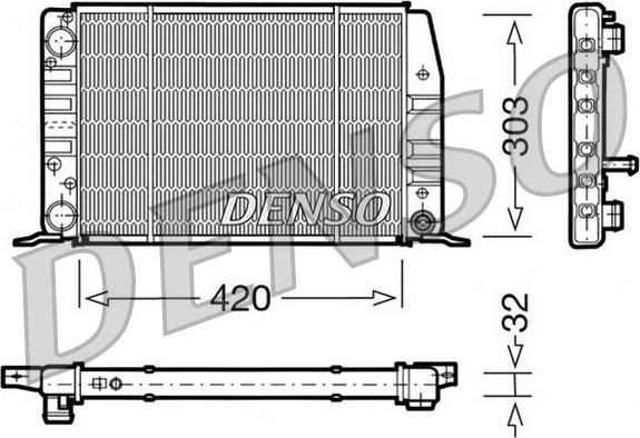 Denso DRM02012 - Радиатор, охлаждение двигателя autospares.lv