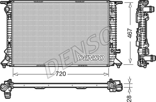 Denso DRM02021 - Радиатор, охлаждение двигателя autospares.lv