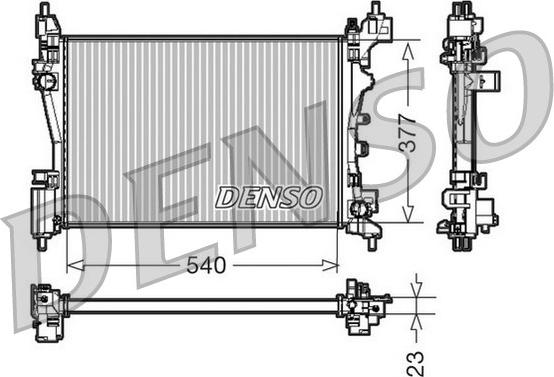 Denso DRM07042 - Радиатор, охлаждение двигателя autospares.lv