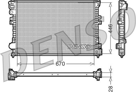 Denso DRM07050 - Радиатор, охлаждение двигателя autospares.lv