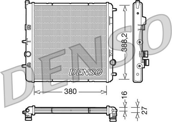 Denso DRM07003 - Радиатор, охлаждение двигателя autospares.lv