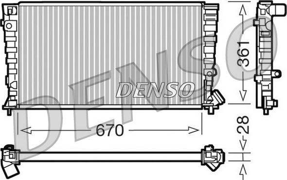 Denso DRM07030 - Радиатор, охлаждение двигателя autospares.lv