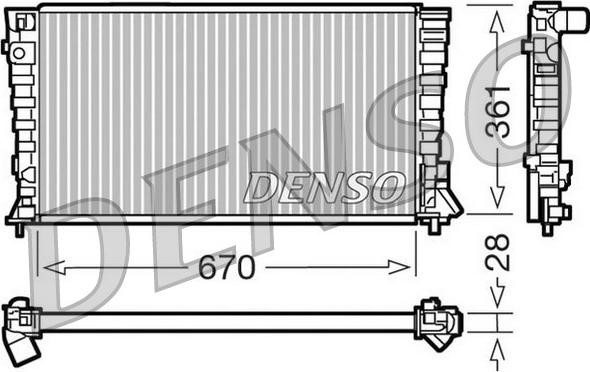 Denso DRM07020 - Радиатор, охлаждение двигателя autospares.lv