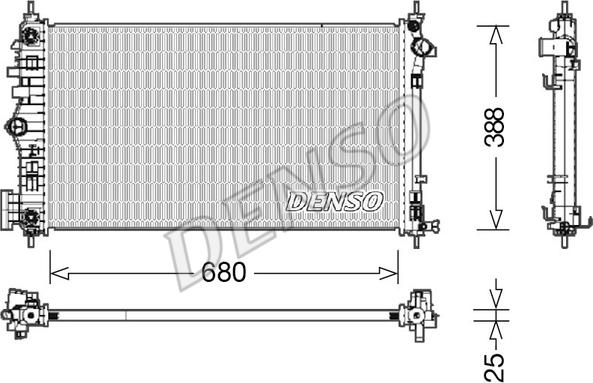 Denso DRM15007 - Радиатор, охлаждение двигателя autospares.lv