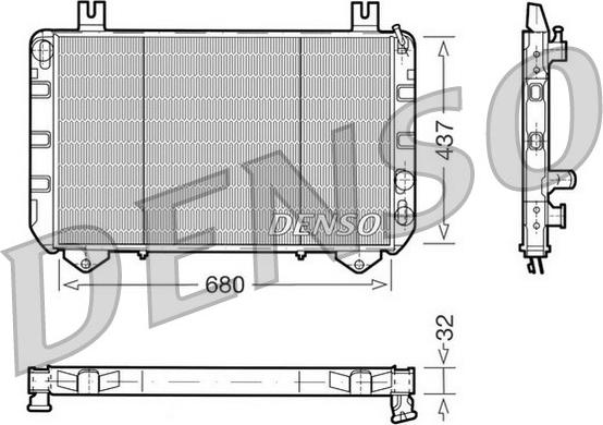 Denso DRM10093 - Радиатор, охлаждение двигателя autospares.lv