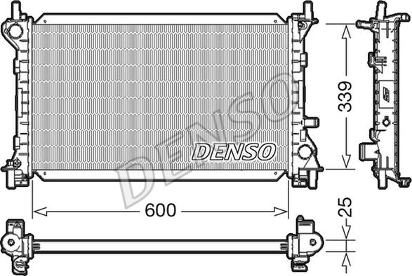 Denso DRM10002 - Радиатор, охлаждение двигателя autospares.lv