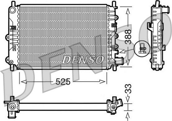 Denso DRM10025 - Радиатор, охлаждение двигателя autospares.lv
