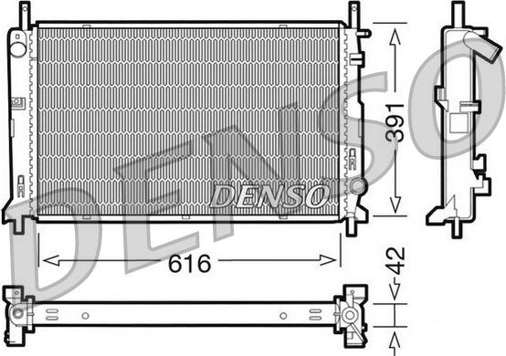 Denso DRM10071 - Радиатор, охлаждение двигателя autospares.lv