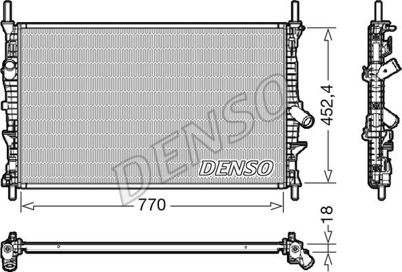 Denso DRM10111 - Радиатор, охлаждение двигателя autospares.lv