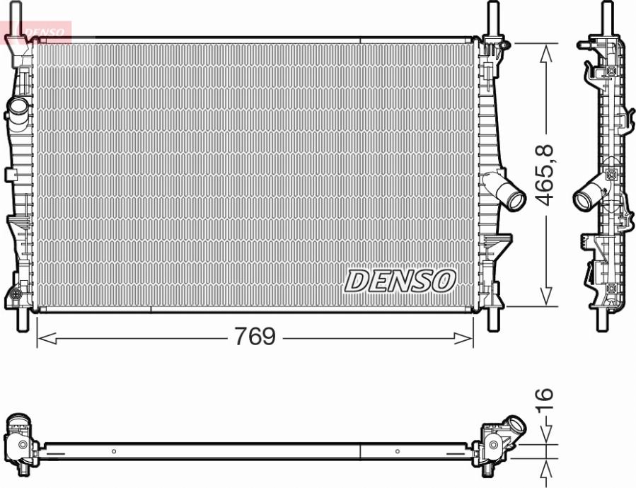 Denso DRM10124 - Радиатор, охлаждение двигателя autospares.lv