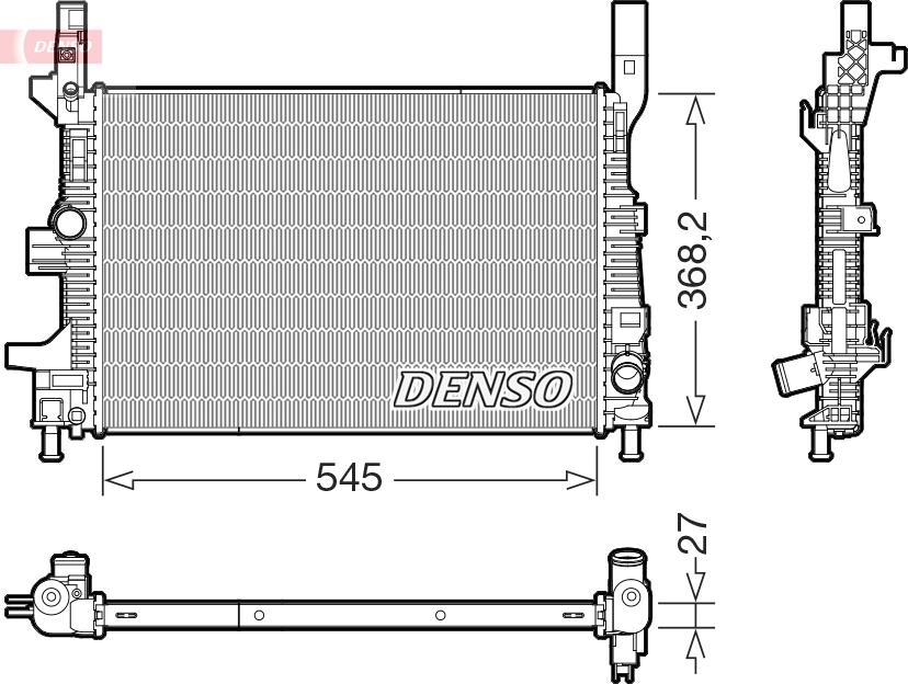 Denso DRM10122 - Радиатор, охлаждение двигателя autospares.lv