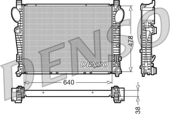 Denso DRM17095 - Радиатор, охлаждение двигателя autospares.lv