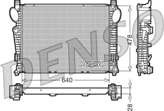 Denso DRM17093 - Радиатор, охлаждение двигателя autospares.lv