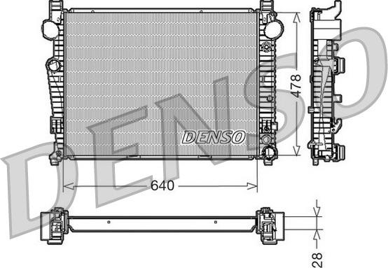 Denso DRM17092 - Радиатор, охлаждение двигателя autospares.lv