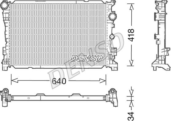 Denso DRM17047 - Радиатор, охлаждение двигателя autospares.lv