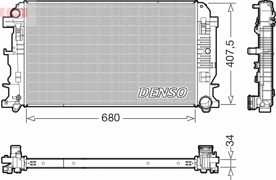 Denso DRM17117 - Радиатор, охлаждение двигателя autospares.lv