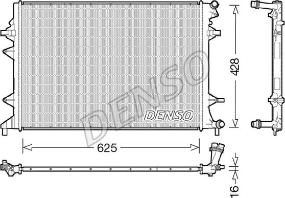 Denso DRM32047 - Радиатор, охлаждение двигателя autospares.lv