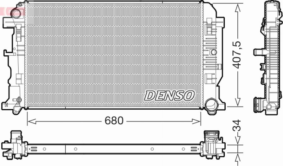 Denso DRM32053 - Радиатор, охлаждение двигателя autospares.lv