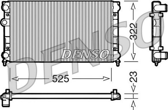 Denso DRM32005 - Радиатор, охлаждение двигателя autospares.lv