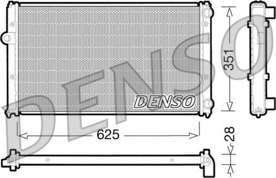 Denso DRM26001 - Радиатор, охлаждение двигателя autospares.lv