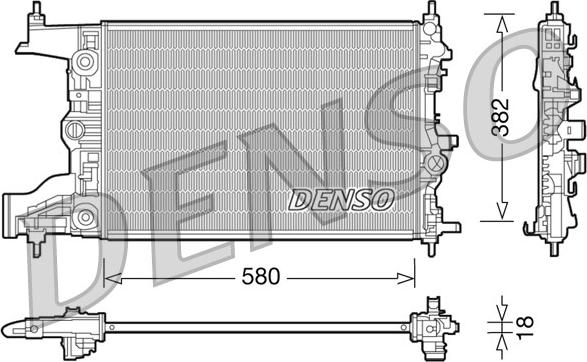 Denso DRM20099 - Радиатор, охлаждение двигателя autospares.lv